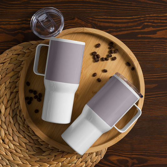 Lilac Travel mug with a handle