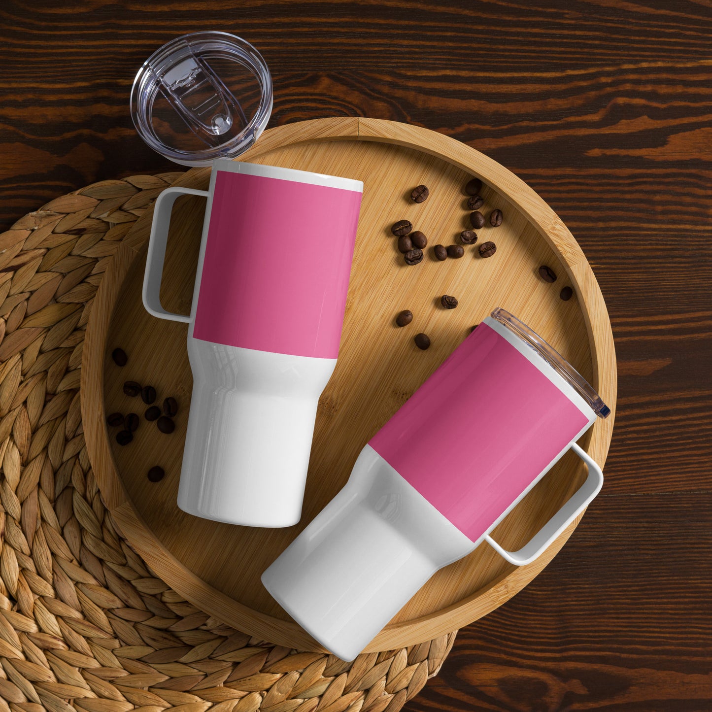 Brilliant Rose Travel mug with a handle