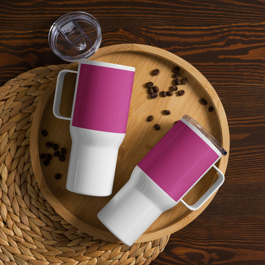 Intense Pink Travel mug with a handle